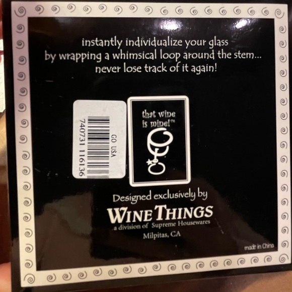 Patriotic Wine Charms Set of 6 Silver, Red, White, Blue NIB by Wine Things - Picture 2 of 3